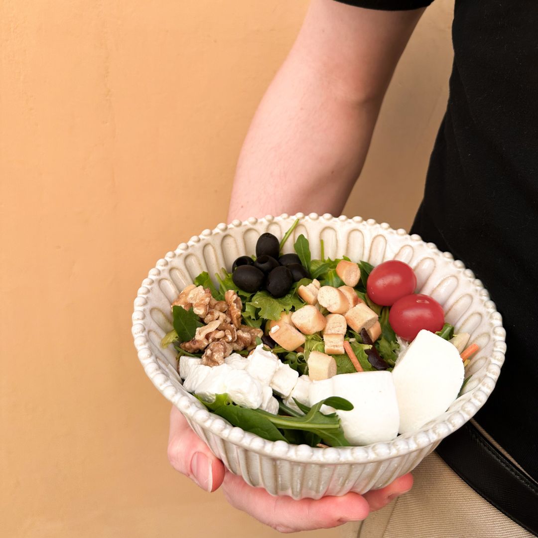 White Stoneware Ceramic Bowl 18cm