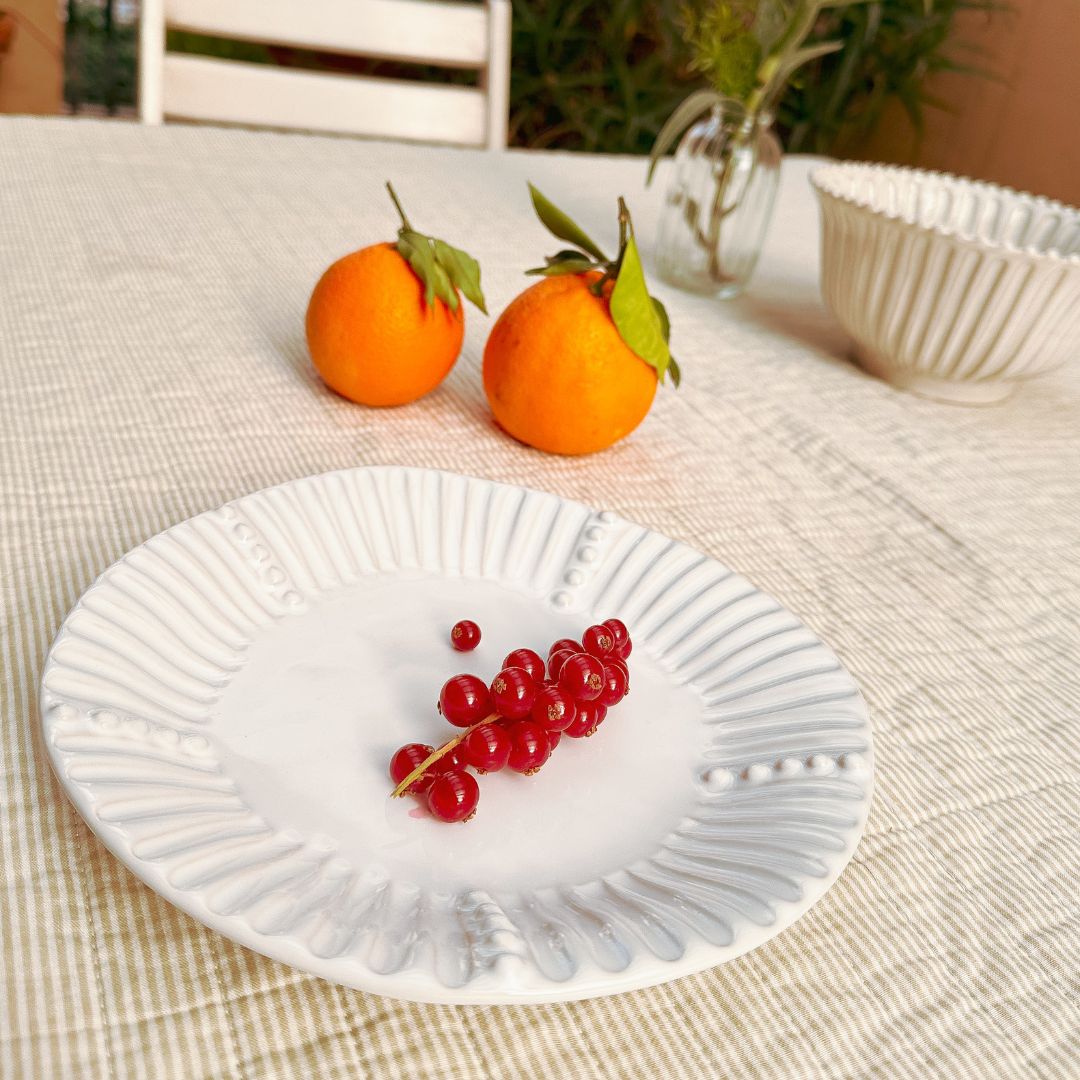 White Stripe Side Plate 20cm