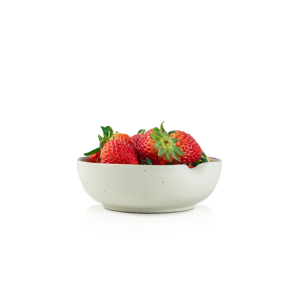 Wabi Ceramic Breakfast Bowl with Strawberries