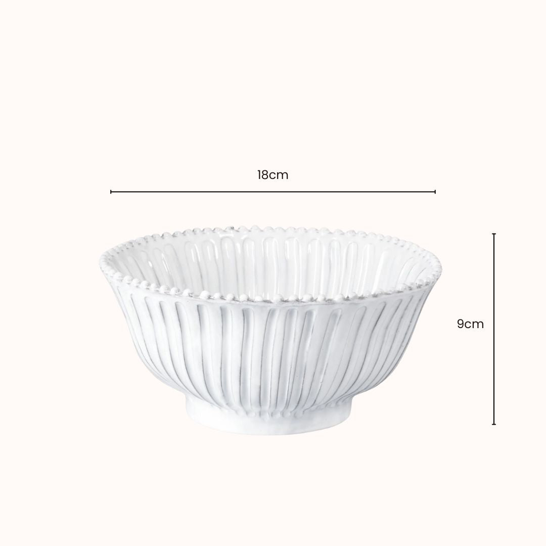White Stoneware Ceramic Bowl 18cm