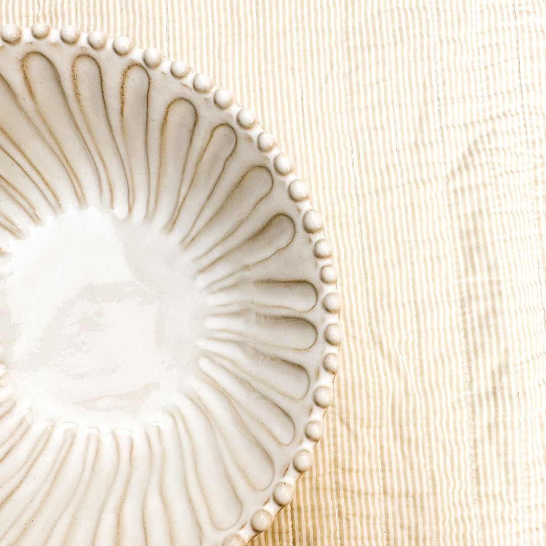 White Stoneware Ceramic Bowl 18cm