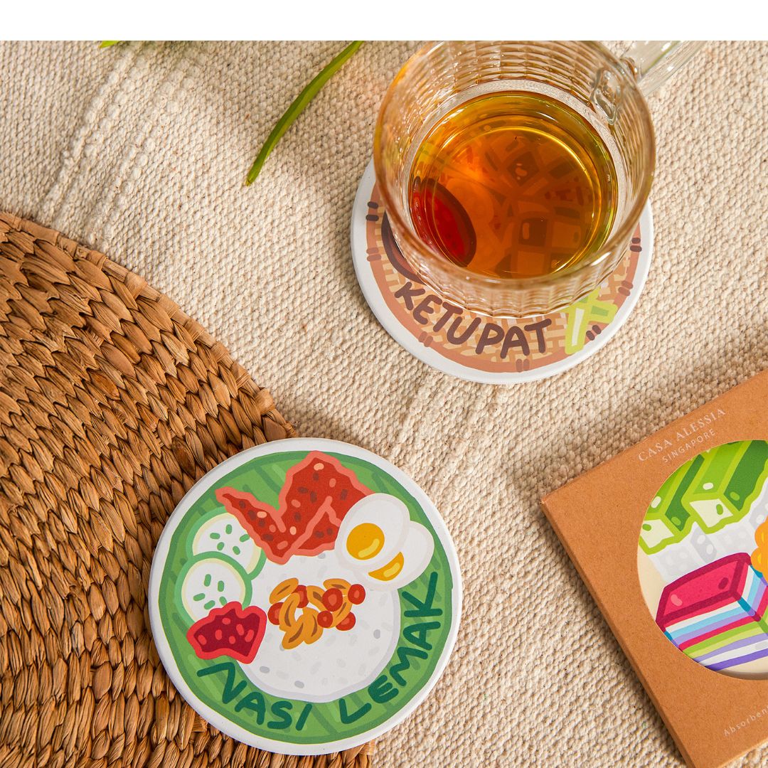 Makan Favourites Diatomite Coasters Set of 4 Unique Coasters