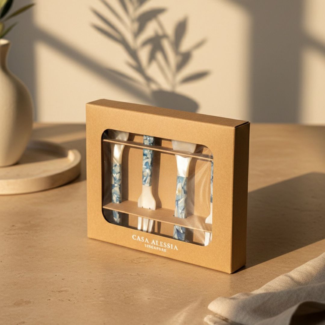 Mother of Pearl Appetiser Fork & Spoon Set