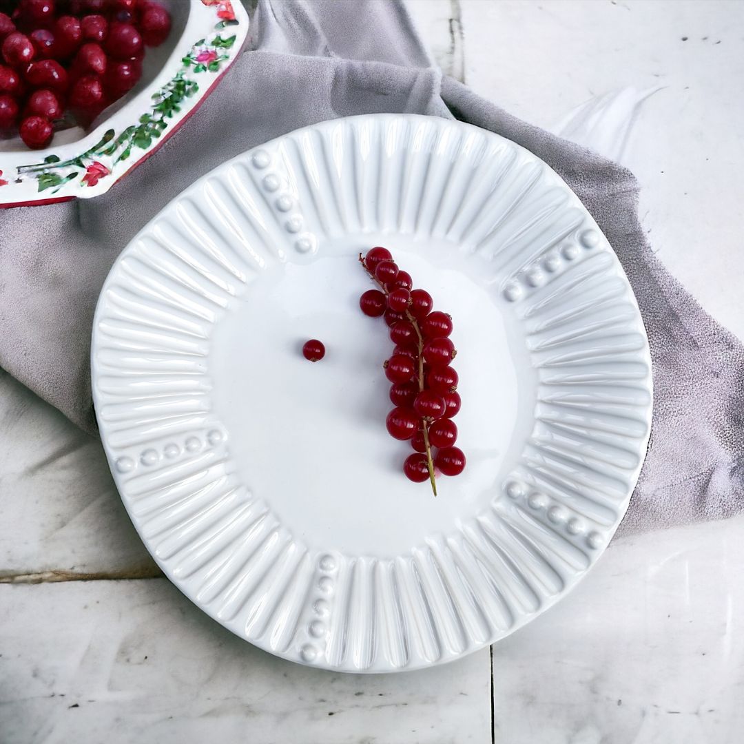 White Stripe Side Plate 20cm