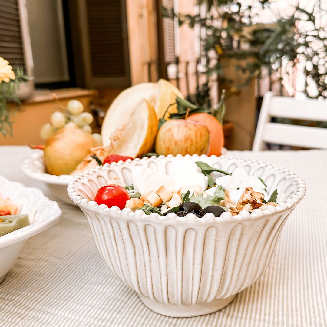 White Stoneware Ceramic Bowl 18cm