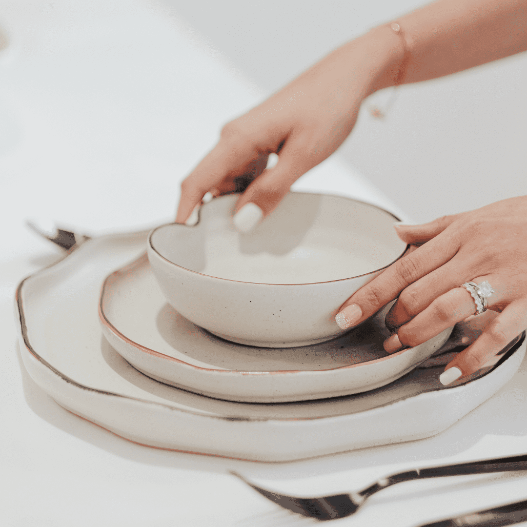 Stainless Steel Divya Dinner Set Price Handmade Ceramic Wabi