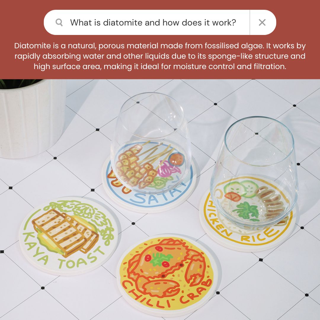 Epicurean Icons - Absorbent Diatomite Coasters