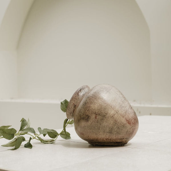 Agni Angled Vase-Rustic Brown