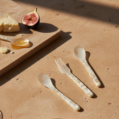 Mother of Pearl Appetiser Fork &amp; Spoon Set