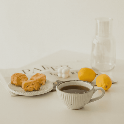 Mykonos Ceramic Mug and Saucer Set