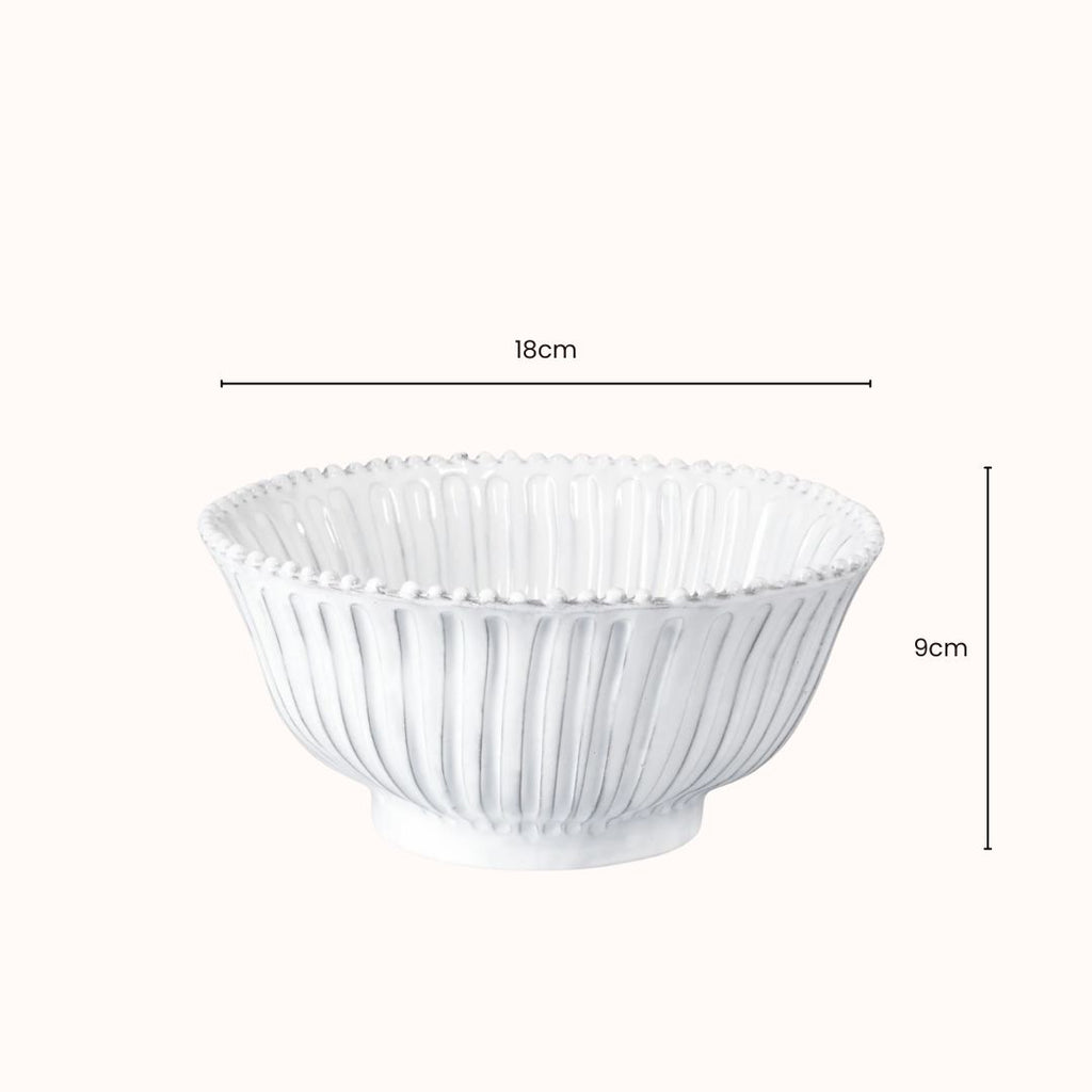 White Stoneware Ceramic Bowl 18cm