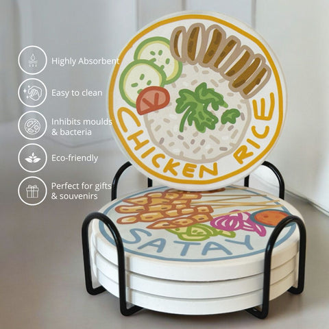 Epicurean Icons - Absorbent Diatomite Coasters