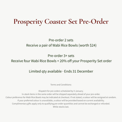 [PREORDER] Prosperity Set of 4 Diatomite Coasters