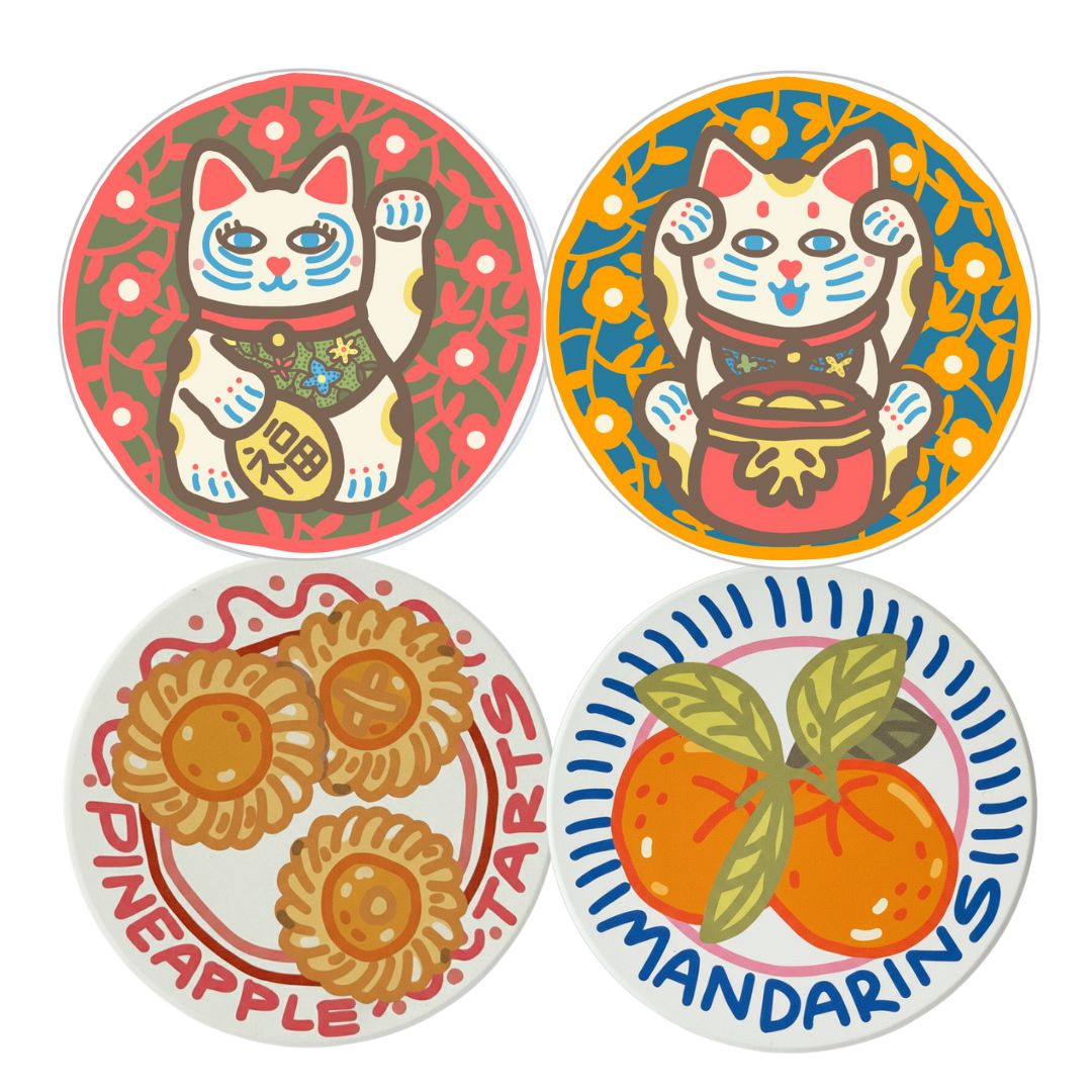 [PREORDER] Prosperity Set of 4 Diatomite Coasters