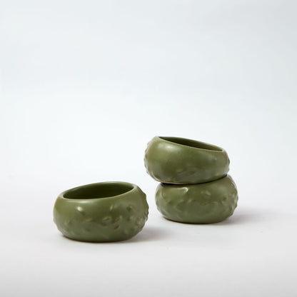 Riso Ceramic Dip Bowls-Olive Green