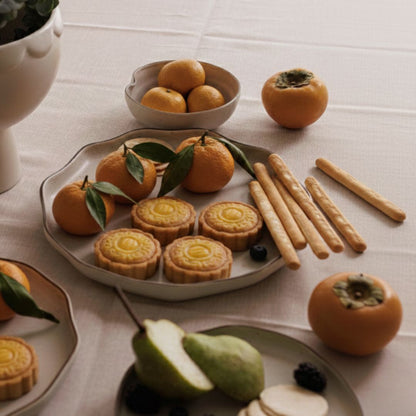 Oval &amp; Round Platters with Dip Bowls Set