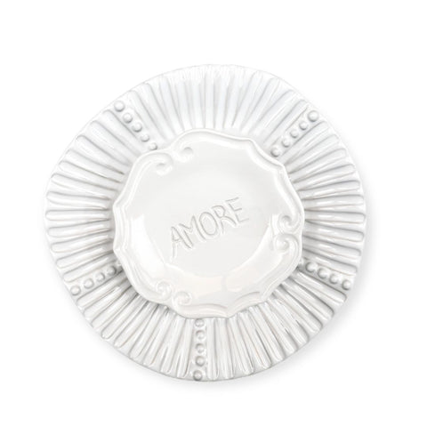 Incanto White Stripe Plate & Amore Dish Bundle
