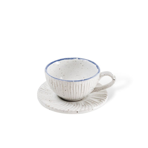 Mykonos Ceramic Mug and Saucer Set