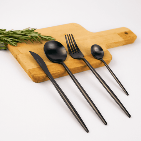 Svart Matte Black Cutlery Set