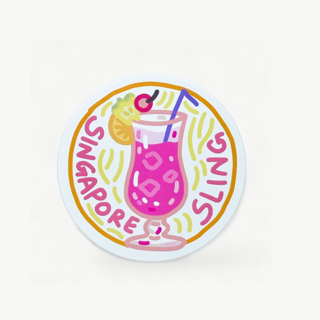 Singapore Sling Diatomite Coaster